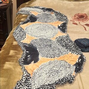 NIC+ZOE Black and Orange Patterned Scarf